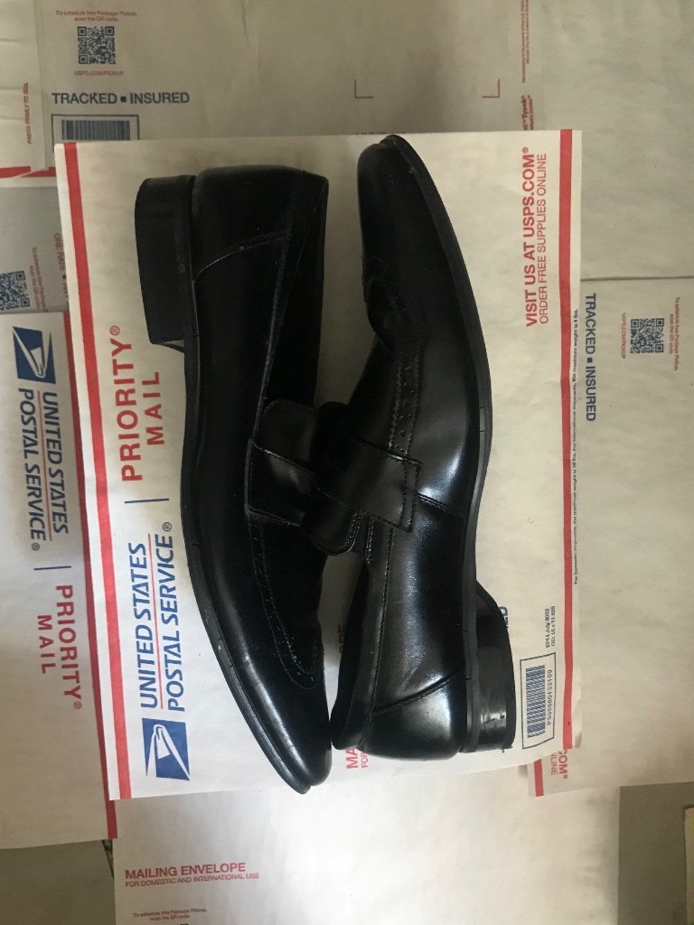 Men’s Stacy Adams Slip-on Penny Loafers Black Dress Shoes Size 12